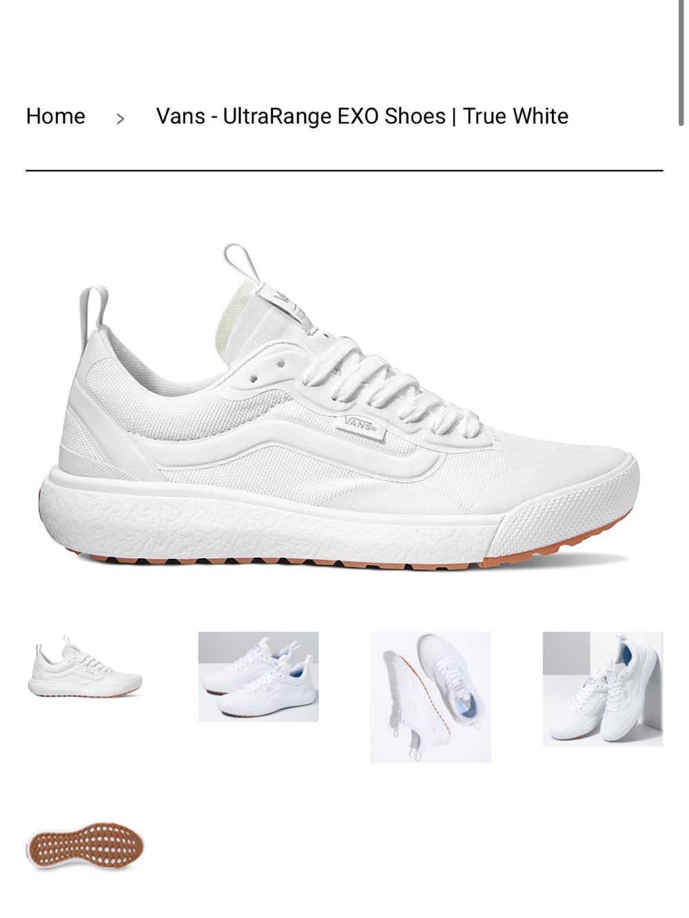 Vans UltraRange EXO Sneakers in True White Size 13